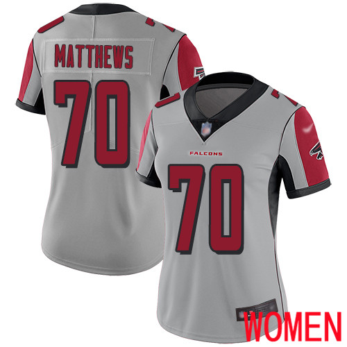 Atlanta Falcons Limited Silver Women Jake Matthews Jersey NFL Football #70 Inverted Legend->youth nfl jersey->Youth Jersey